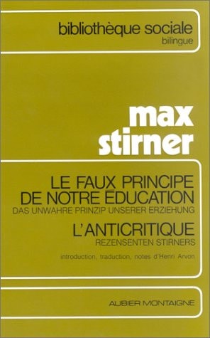 FAUX PRINCIPE EDUCATION, de Max Stirner | portada del libro
