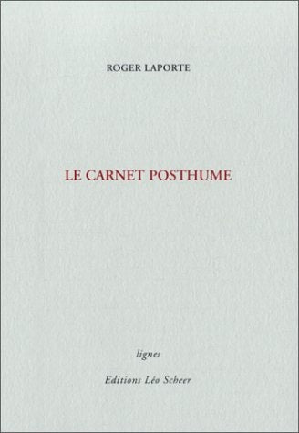 E CARNET POSTHUME, de Roger Laporte | portada del libro