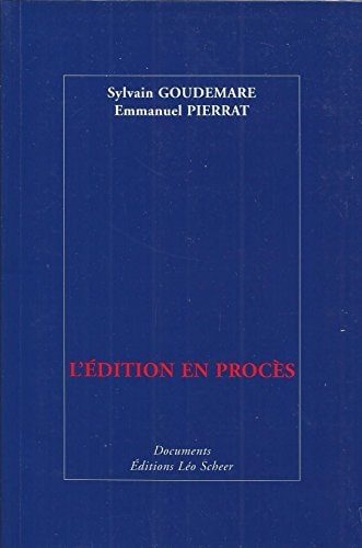 'EDITION EN PROCES, de Sylvain Goudemare | portada del libro