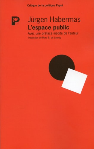 LESPACE PUBLIC, de Jürgen Habermas | portada del libro