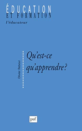 U'EST-CE QU'APPRENDRE ?, de Olivier Reboul | portada del libro