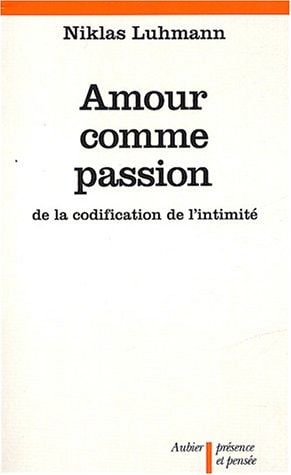 AMOUR COMME PASSION, de Niklas Luhmann | portada del libro