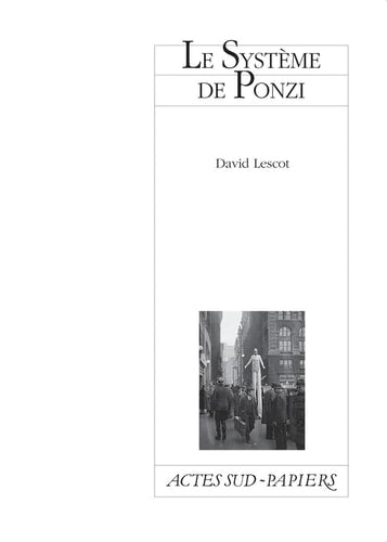 LE SYSTEME DE PONZI, de David Lescot | portada del libro