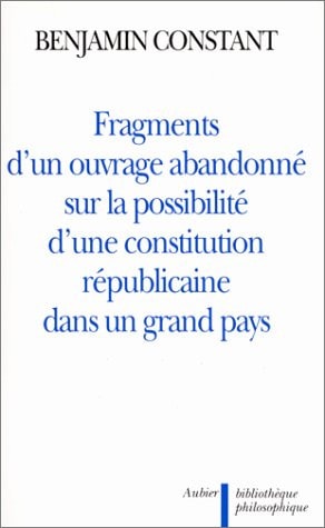 FRAGMENTS D'UN OUVRAGE ABANDONNE, de Constant | portada del libro