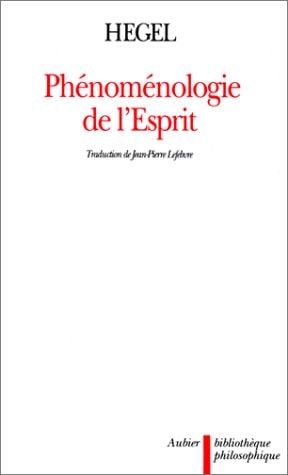 PHENOMENOLOGIE DE L'ESPRIT, de Hegel | portada del libro