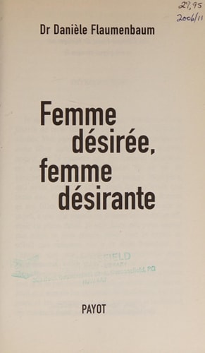 FEMME DESIREE FEMME DESIRANTE, de Danièle Flaumenbaum | portada del libro