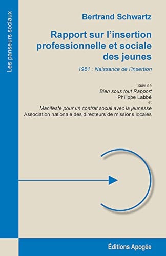 RAPPORT SUR L'INSERTION PROFESSIONNELLE, de Bertrand Schwartz | portada del libro