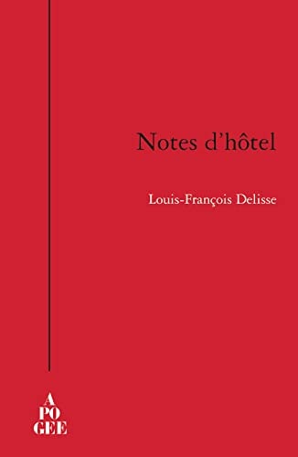 NOTES D'HOTEL, de Louis François Delisse | portada del libro