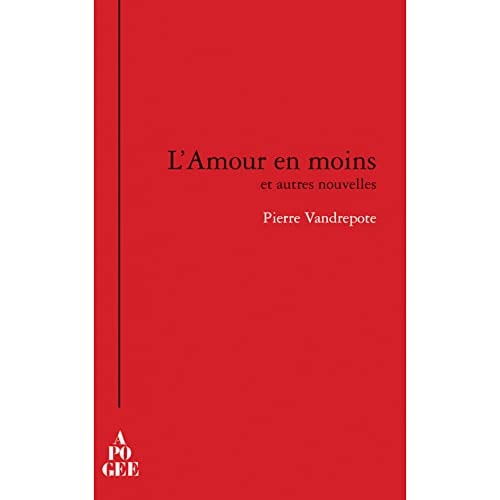 L'AMOUR EN MOINS ET AUTRES NOUVELLES, de Pierre Vandrepote | portada del libro