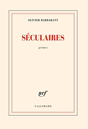 SECULAIRES, de Olivier Barbarant | portada del libro