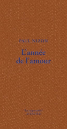 L'ANNEE DE L'AMOUR, de Paul Nizon | portada del libro