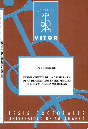Hermenéutica de la crisis en la obra de unamuno entre finales del XIX y comienzos del XX, de Tanganelli | portada del libro