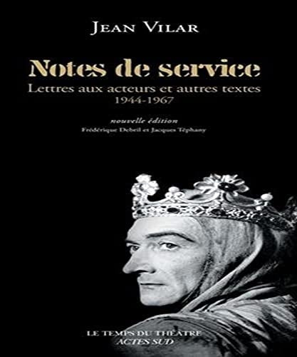 NOTES DE SERVICE, de Jean Vilar | portada del libro