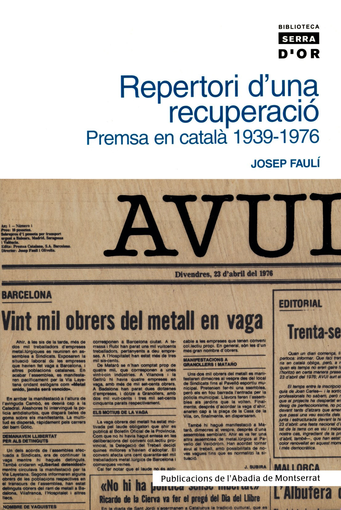 Repertori d'una recuperació. Premsa en català 1939-1976, de Josep Faulí | portada del libro