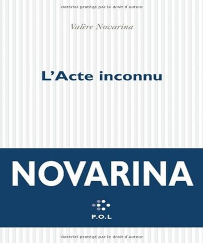 L'ACTE INCONNU, de Novarina | portada del libro