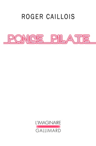 PONCE PILATE, de Roger Caillois | portada del libro