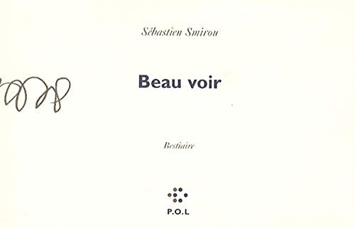 BEAU VOIR, de Sébastien Smirou | portada del libro