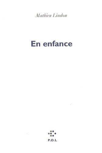 EN ENFANCE, de Lindon | portada del libro