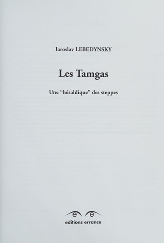 LES TAMGAS, de Iaroslav Lebedynsky | portada del libro