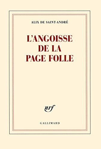 L'ANGOISSE DE LA PAGE FOLLE, de ALIX DE SAINT ANDRE | portada del libro