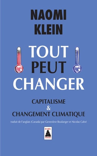 TOUT PEUT CHANGER, de Naomi Klein | portada del libro