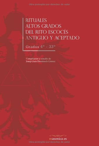 RITUALES ALTOS GRADOS DEL RITO ESCOCES ANTIGUO Y ACEPTADO, de DOMENECH GOMEZ | portada del libro