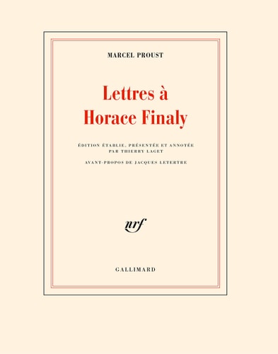 LETTRES A HORACE FINALY, de Marcel Proust | portada del libro