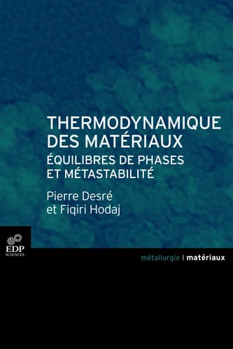 THERMODYNAMIQUE DES MATERIAUX, de DESRE PIERRE | portada del libro