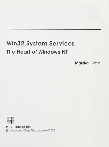 WIN 32 SYSTEM SERVICES BK.DSK, de BRAIN | portada del libro