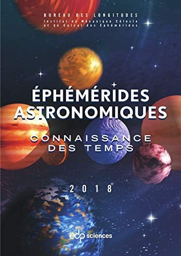 EPHEMERIDES ASTRONOMIQUES 2018, de INSTITUT DE MEC | portada del libro
