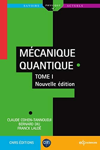 MECANIQUE QUANTIQUE TOME 1, de COHEN-TANNOUDJI | portada del libro