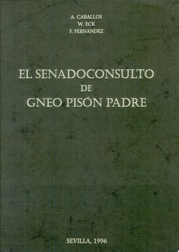 SENADOCONSULTO DE GNEO PISON PADRE, de SIN AUTOR | portada del libro