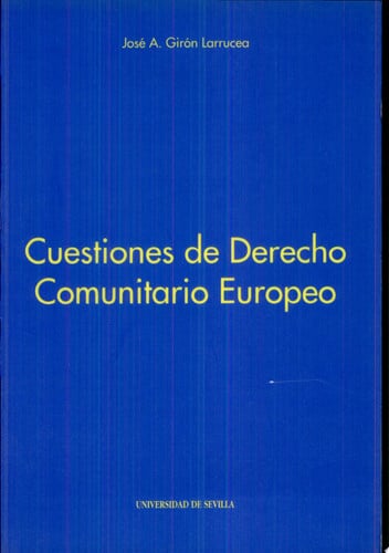 CUESTIONES DE DERECHO COMUNITARIO, de SIN AUTOR | portada del libro