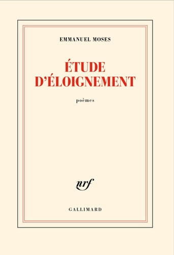 ETUDE D'ELOIGNEMENT, de Emmanuel Moses | portada del libro