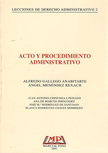 ACTO Y PROCEDIMIENTO ADMINISTRATIVO, de GALLEGO ANABITARTE | portada del libro