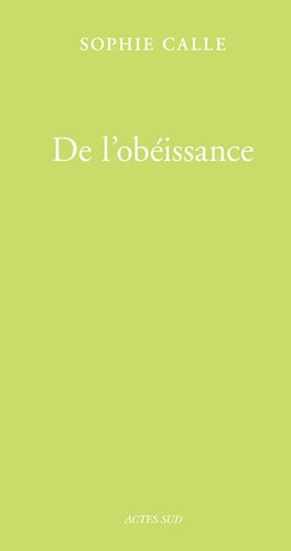 DE LOBEISSANCE LIVRE I, de Sophie Calle | portada del libro