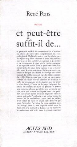 ET PEUT-ETRE SUFFIT-IL DE..., de Pons | portada del libro