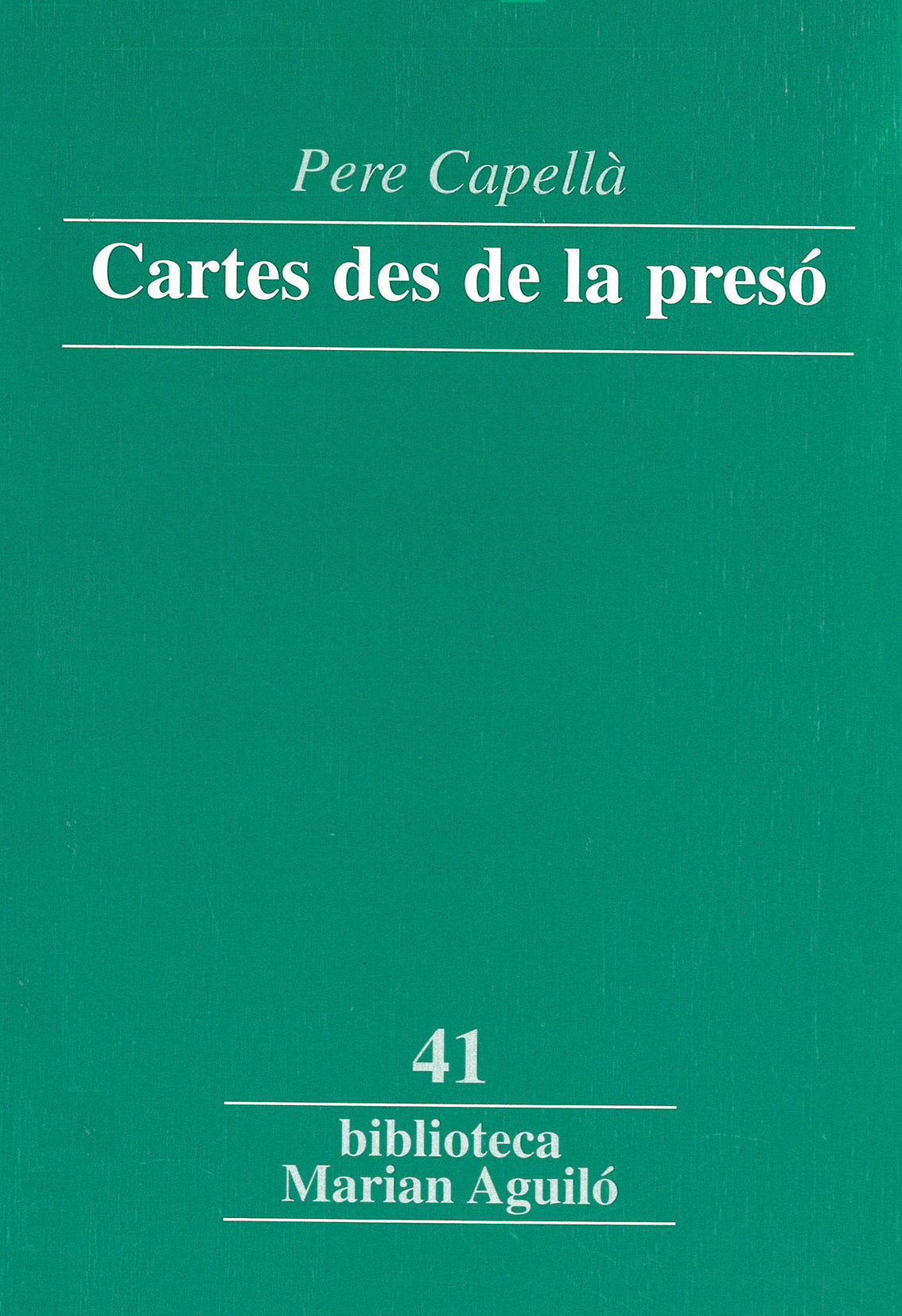Cartes des de la presó, de Capellà | portada del libro