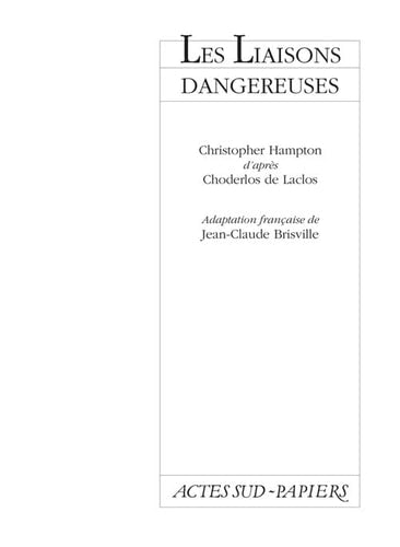 LES LIAISONS DANGEREUSES, de Christopher Hampton | portada del libro