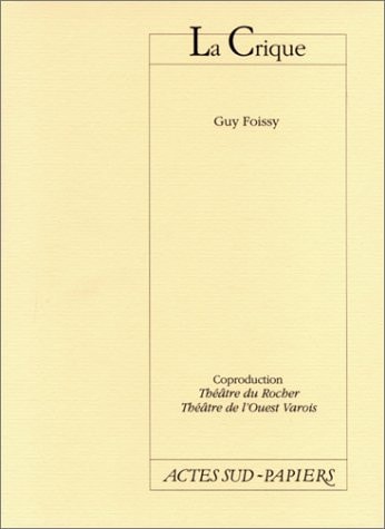 LA CRIQUE, de Foissy | portada del libro