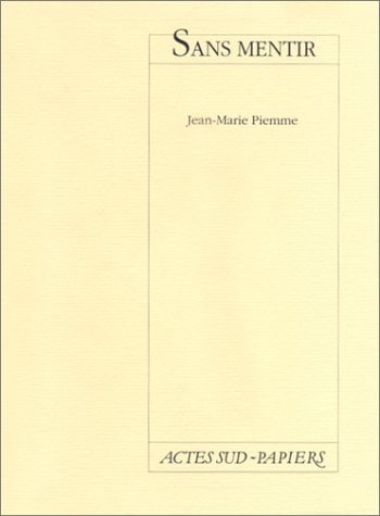 SANS MENTIR, de Piemme | portada del libro