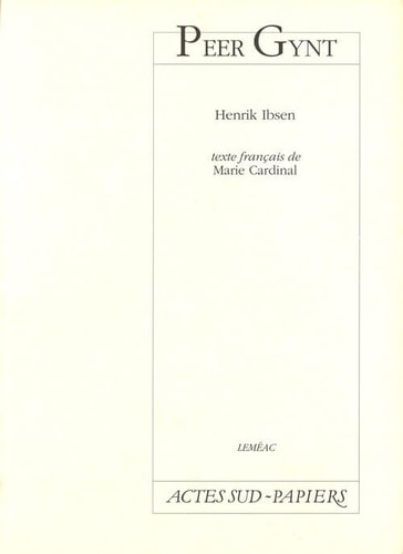 PEER GYNT, de Henrik Ibsen | portada del libro