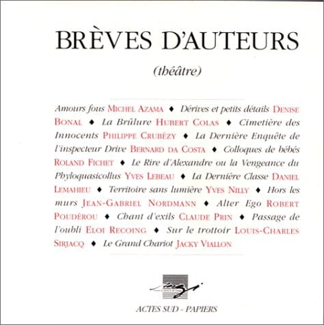 BREVES D'AUTEURS (THEATRE), de Collectif | portada del libro