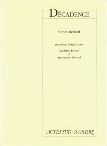 DECADENCE, de Steven Berkoff | portada del libro
