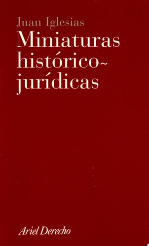 MINIATURAS HISTORICO-JURIDICAS, de IGLESIAS | portada del libro