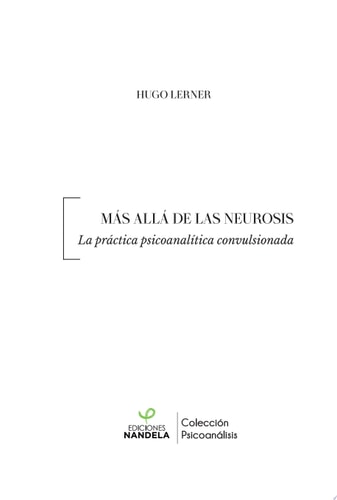 MAS ALLA DE LAS NEUROSIS, de Hugo Lerner | portada del libro