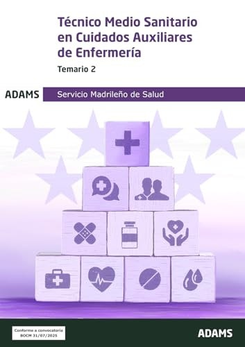 TECNICO MEDIO SANITARIO EN CUIDADOS AUXILIARES DE ENFERMERIA - TEMARIO 2 | portada del libro