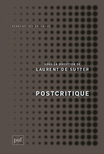 POSTCRITIQUE, de SUTTER LAURENT DE | portada del libro