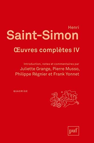 EUVRES COMPLETES (4 VOLUMES), de Claude-Henri de Saint-Simon | portada del libro