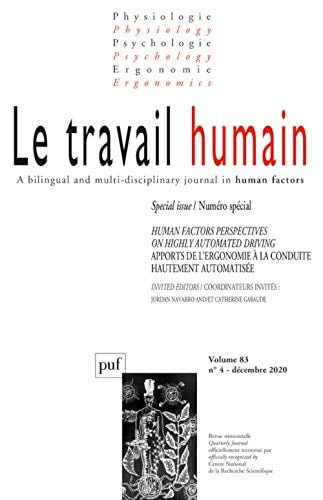 E TRAVAIL HUMAIN 2020-4, VOL. 83, N.4, de Collectif | portada del libro